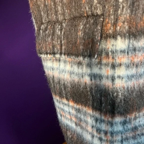 Mauve Anthropologie Brown/Orange Plaid Wool Jacket - Picture 5 of 13
